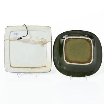 Lisa Larson, a stoneware mirror, wall relief and ashtray,  Gustavsberg.