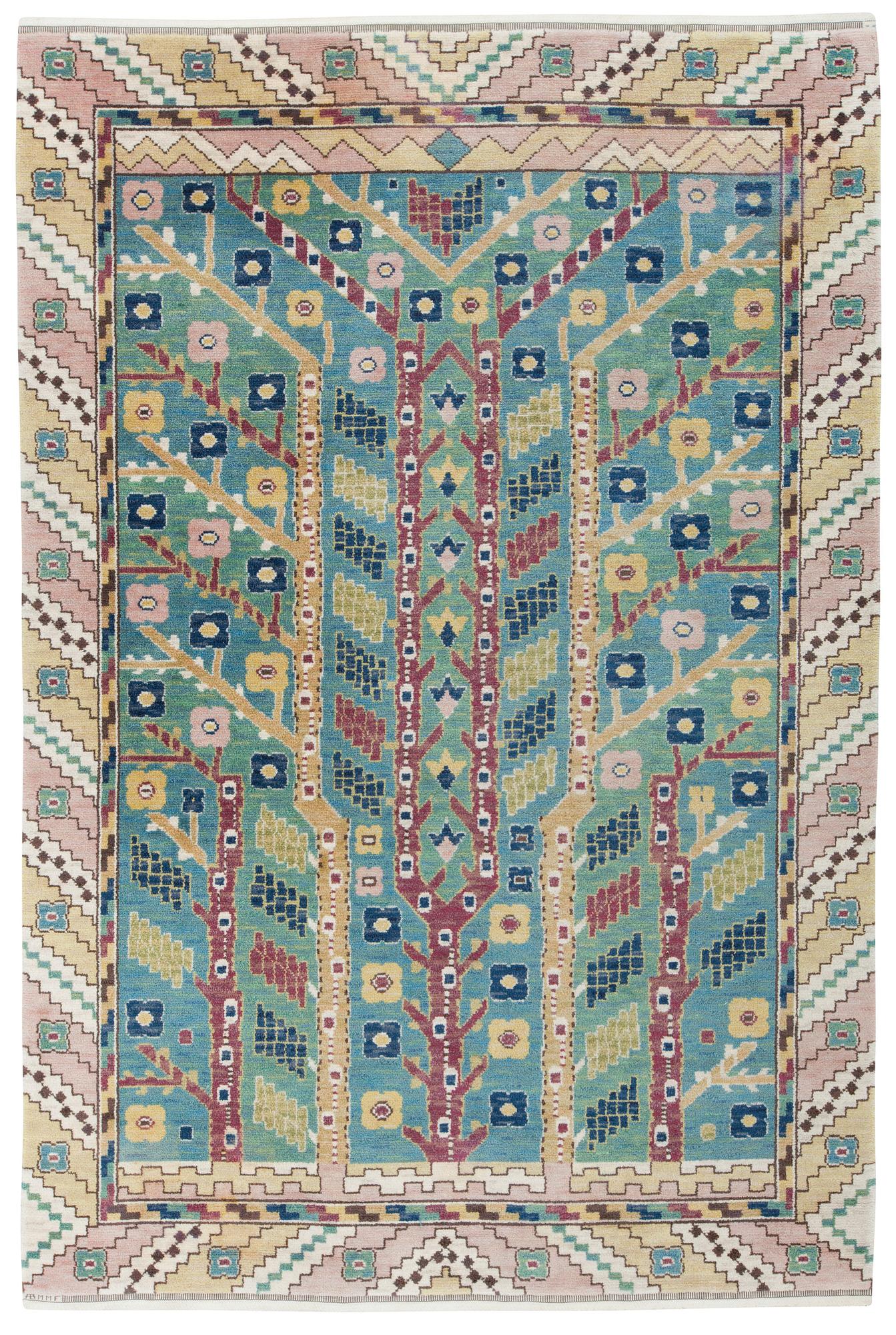 Märta Måås-Fjetterström, MATTA. "Almarna". Flossa. 308 x 203,5 cm. Signerad AB MMF.