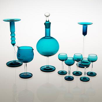 NANNY STILL, Nine 1960s 'Harlekiini' glass objects for Riihimäen Lasi, Finland 1958-1968.