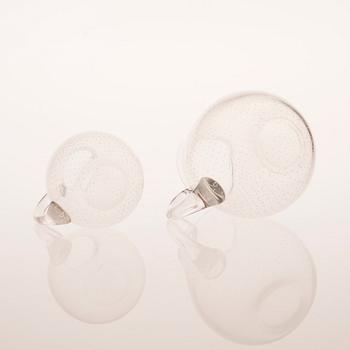 KANNOR, 2 st, glas, design Gunnel Nyman, 1900-talets mitt.