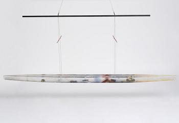 Bertil Vallien, a monumental sand cast glass sculpture of a boat, Kosta Boda, Sweden, 21st century.