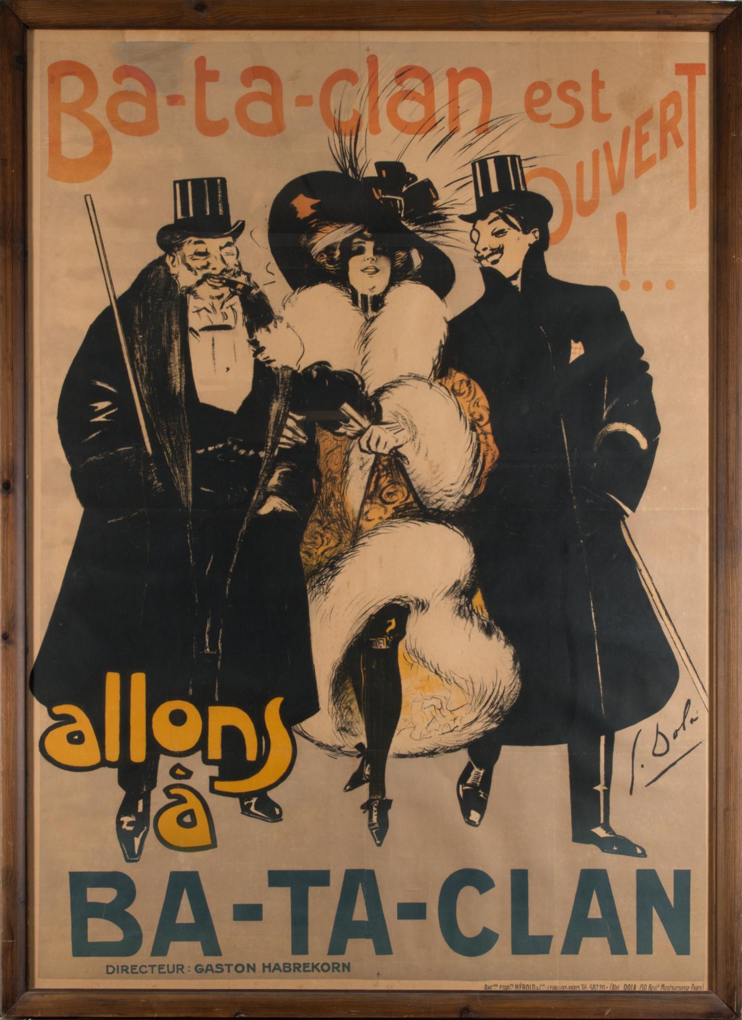 A FRENCH POSTER, "Bataclan" ca 1900, Georges Dola 1872-1950.