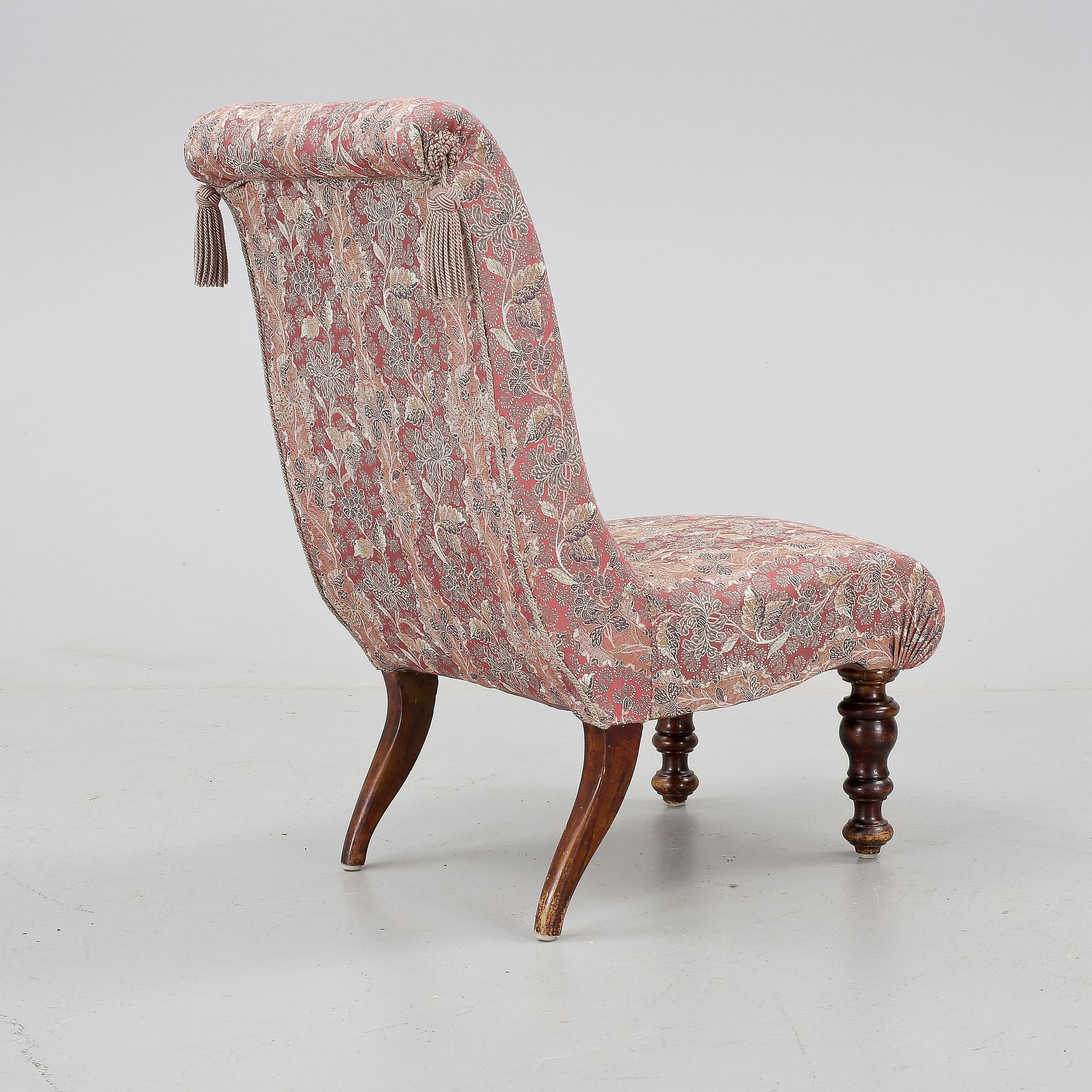 FÅTÖLJ, Oscariansk, sent 1800-tal.