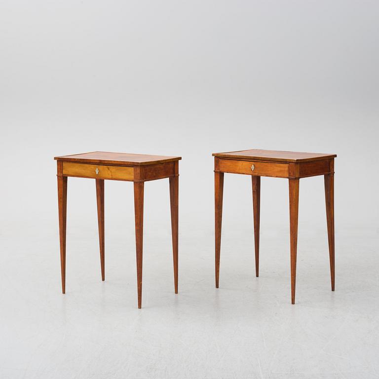A pair of Swedish Empire tables. First half of the 19th century.