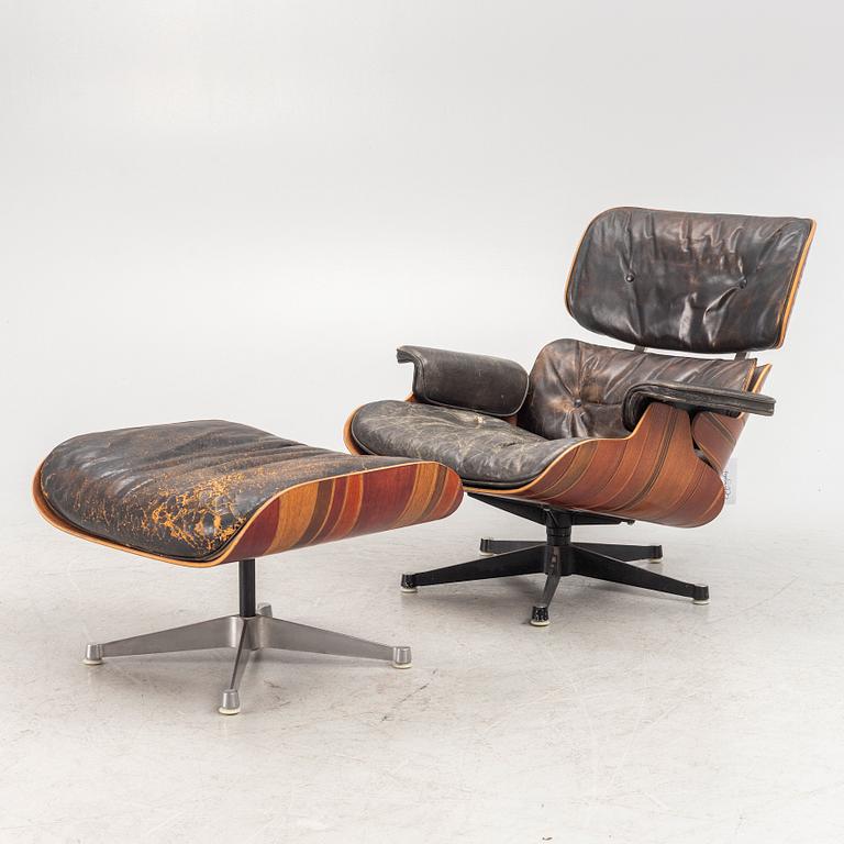Charles & Ray Eames, armchair and footstool, "Lounge chair" for Herman Miller 1960s.