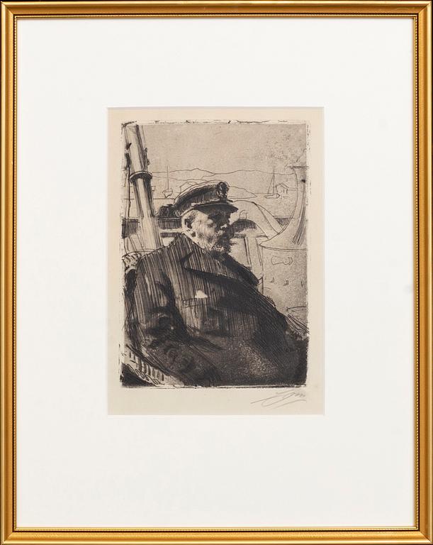 Anders Zorn, a signed etching from 1898.