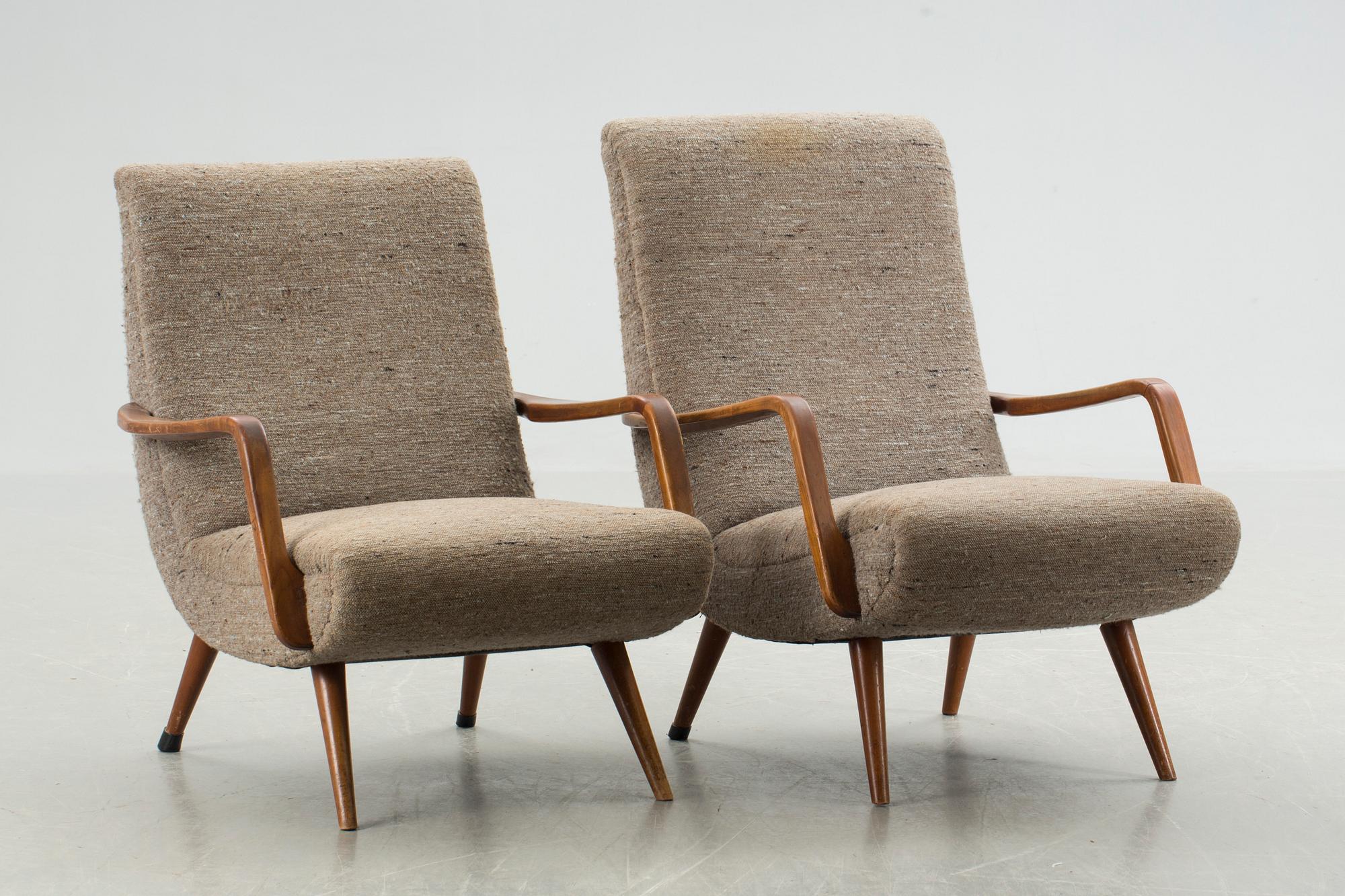 FÅTÖLJER, 2 st, 1900-talets andra hälft.