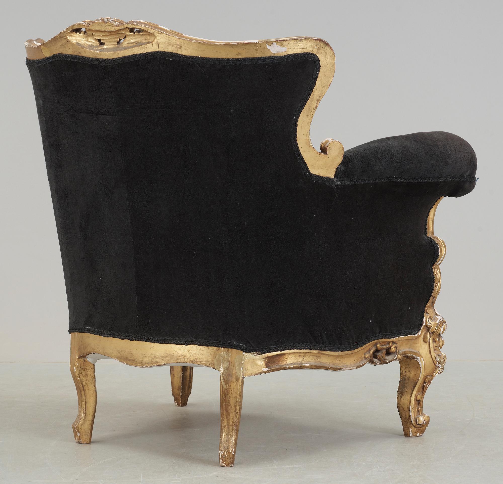 FÅTÖLJ, nyrokoko, 1800-talets slut.