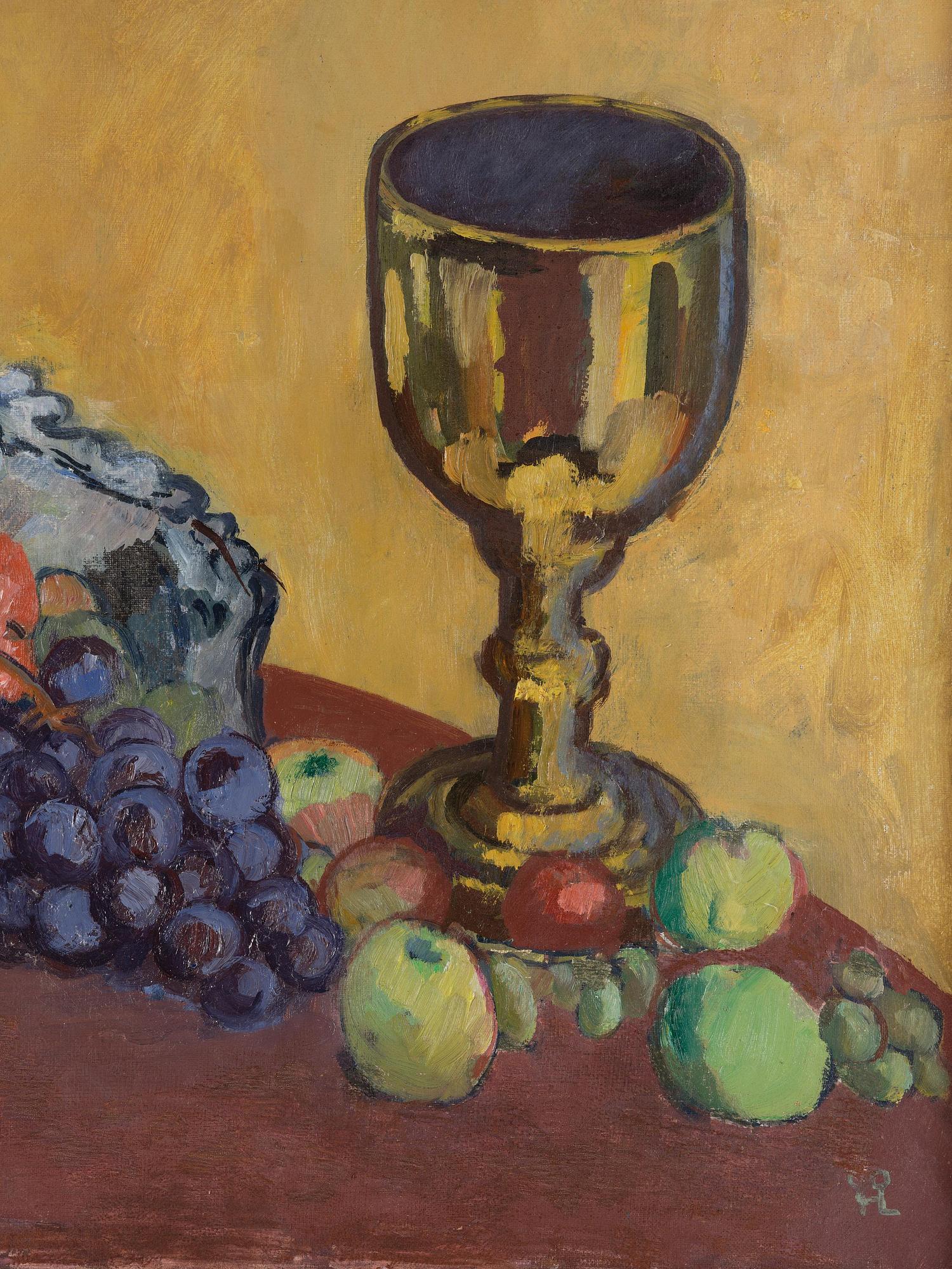 Hilding Linnqvist, Still life with samovar and fruits.