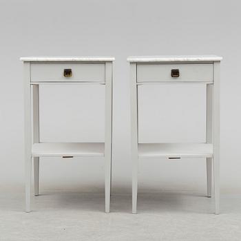 A pair of bedside tables, early 20th century.