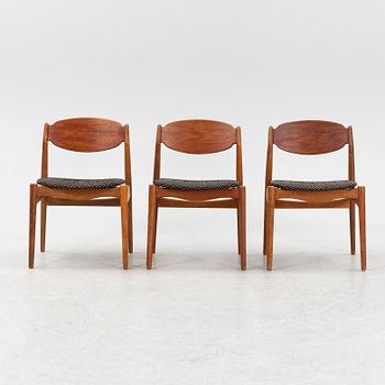 Erik Buck, a set of three chairs from Vamo Møbelfabrik, Denmark, 1960's.