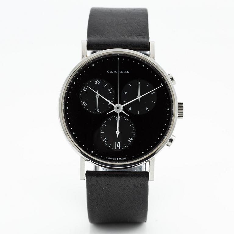 Georg Jensen, designed by Henning Koppel, wristwatch, chronograph, 38 mm.