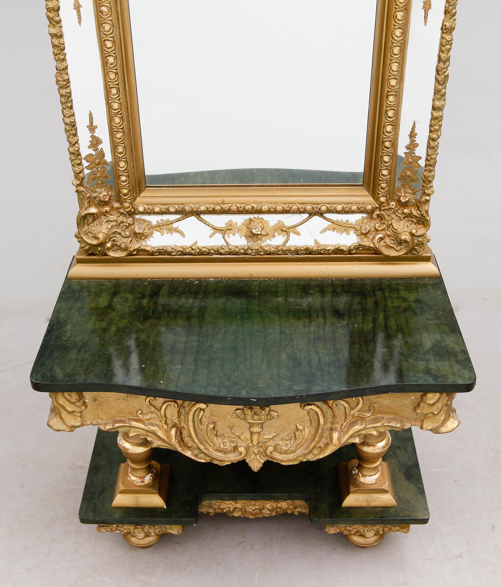 SPEGEL MED KONSOLBORD, 1800-talets andra hälft.