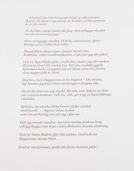 Ulf Trotzig, "King Sweeney", portfolio with nine colour etchings.