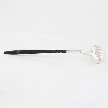 An 18/19th century parcel-gilt silver ladle, mark WF (possibly William Fountain, London).