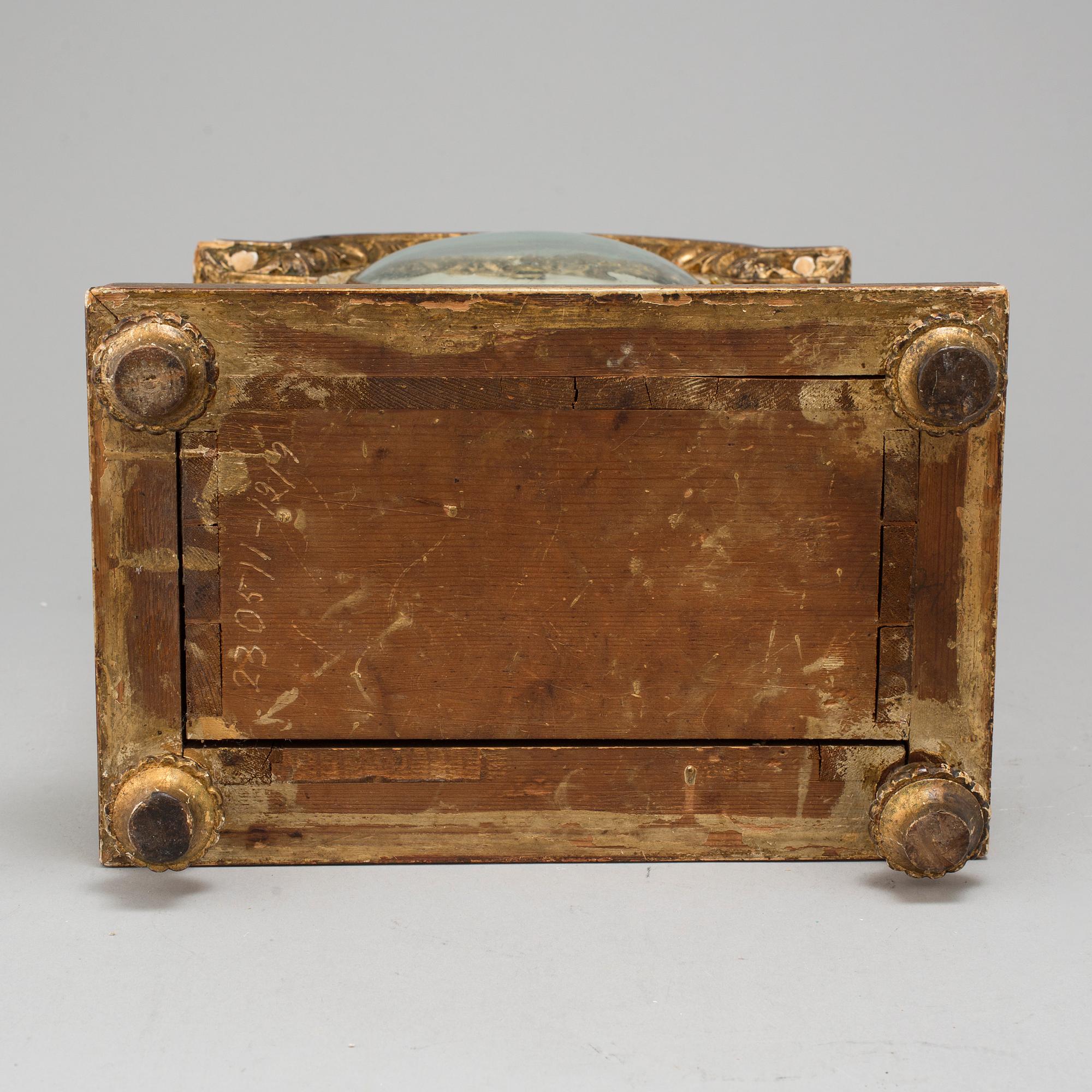 A Swedish late gustavian table clock, ca 1800.