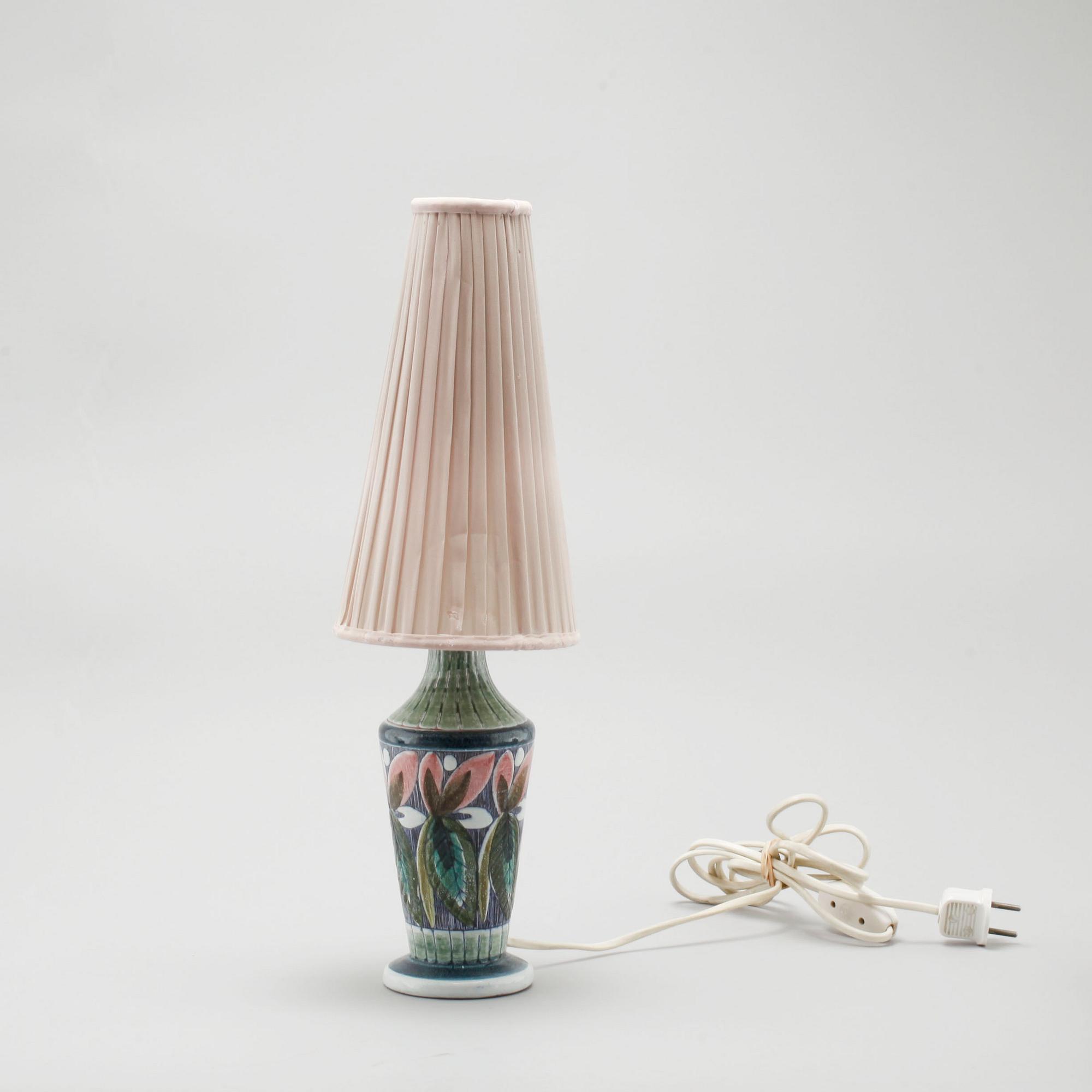 A dish and a table lamp by Marian Zawadzki for Tilgmans, second half of the 20th century.