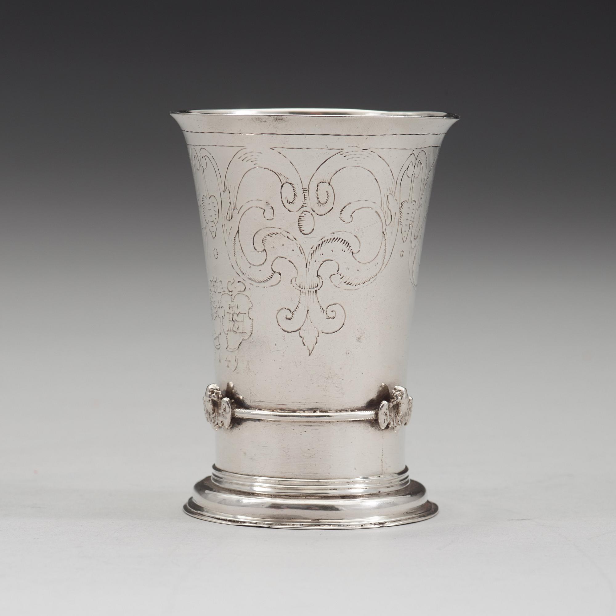 Märkt MC, okänd mästare, bägare, silver, sannolikt (Trondheim runt 1600-talets mitt).