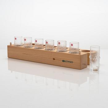 Tapio Wirkkala,  a set of  six 'Niva' snaps glasses, Iittala. Original wooden box.