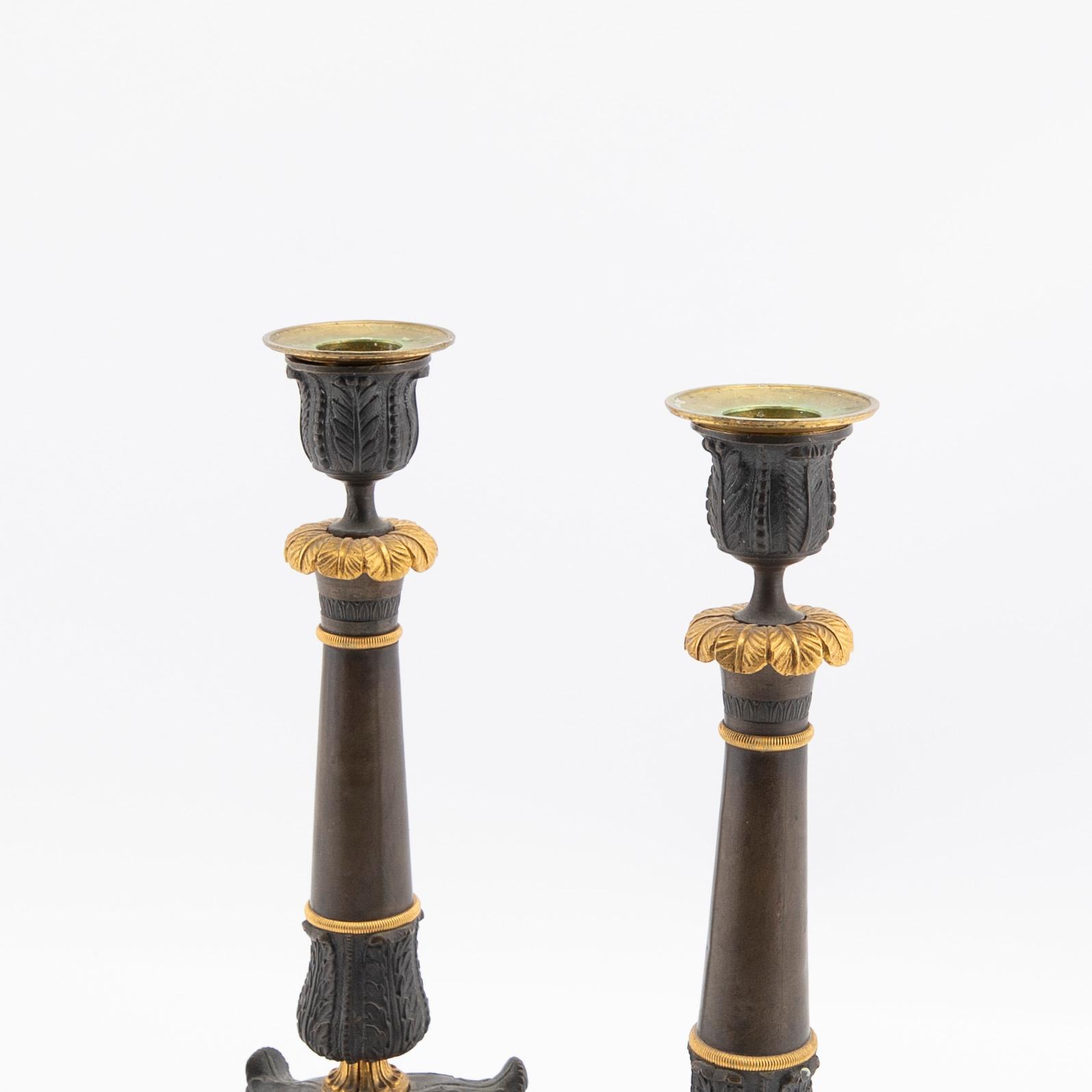 Candelabras a pair, late Empire, France first half / mid 19th century.