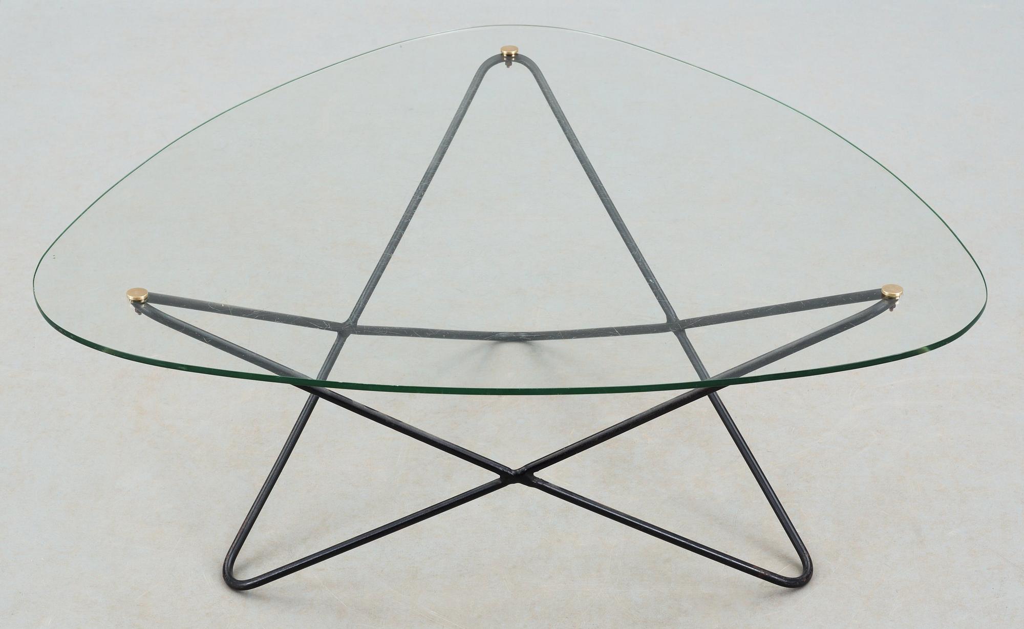 A Jacques Tournus sofa table, Airborne, France, 1950's.