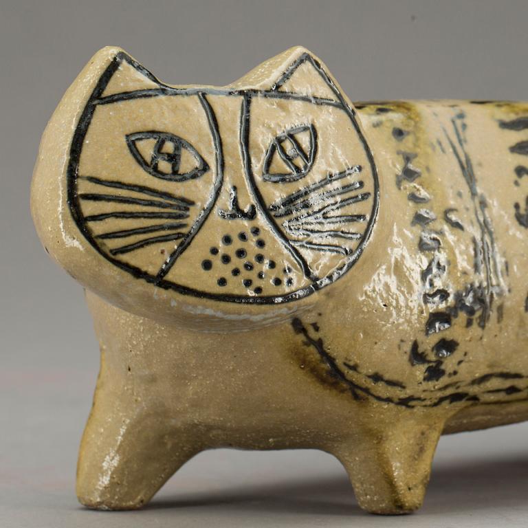 FIGURIN, stengods, "Katt", Lisa Larson, Gustavsberg. Ur serien "Stora zoo", i produktion 1958-1979.