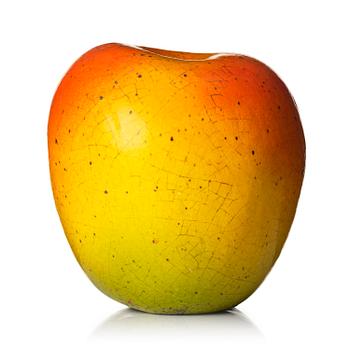 145. Hans Hedberg, a faience sculpture of an apple, Biot, France.