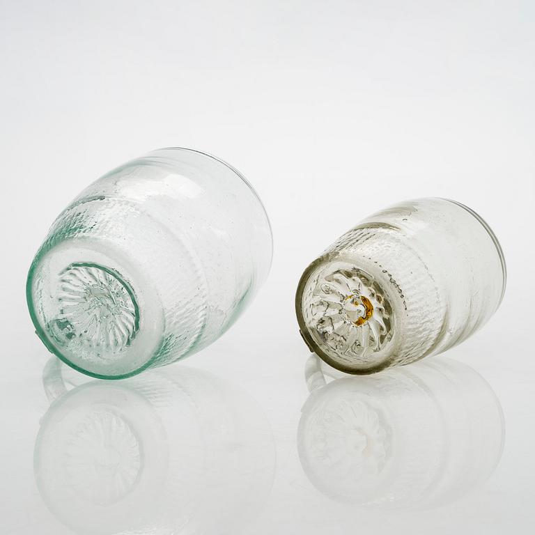 Tuoppeja, 2 kpl, "Rihlatuoppi" , Suomi 1800-luvun loppupuoli.