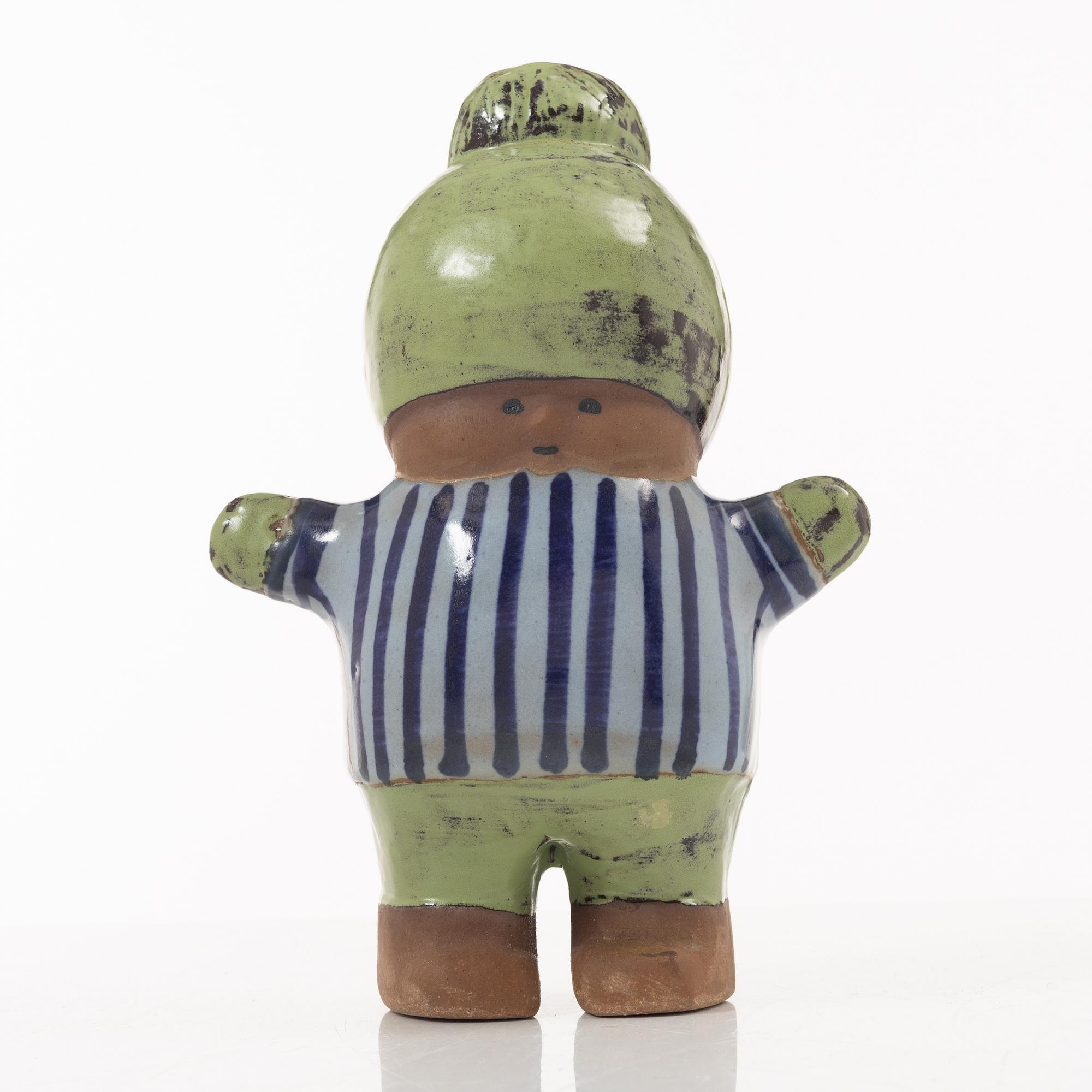 Lisa Larson, väggrelief och figurin, stengods, Gustavsberg.