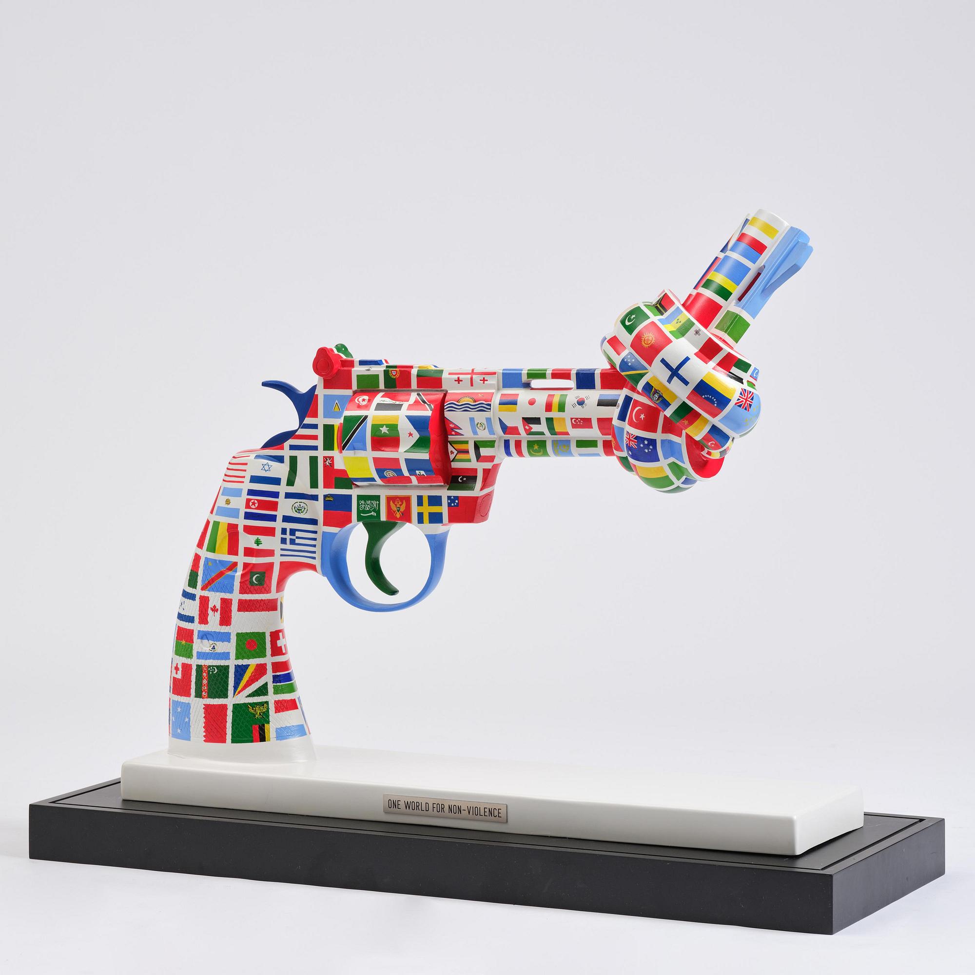 Carl Fredrik Reuterswärd, "One World for Non-Violence".