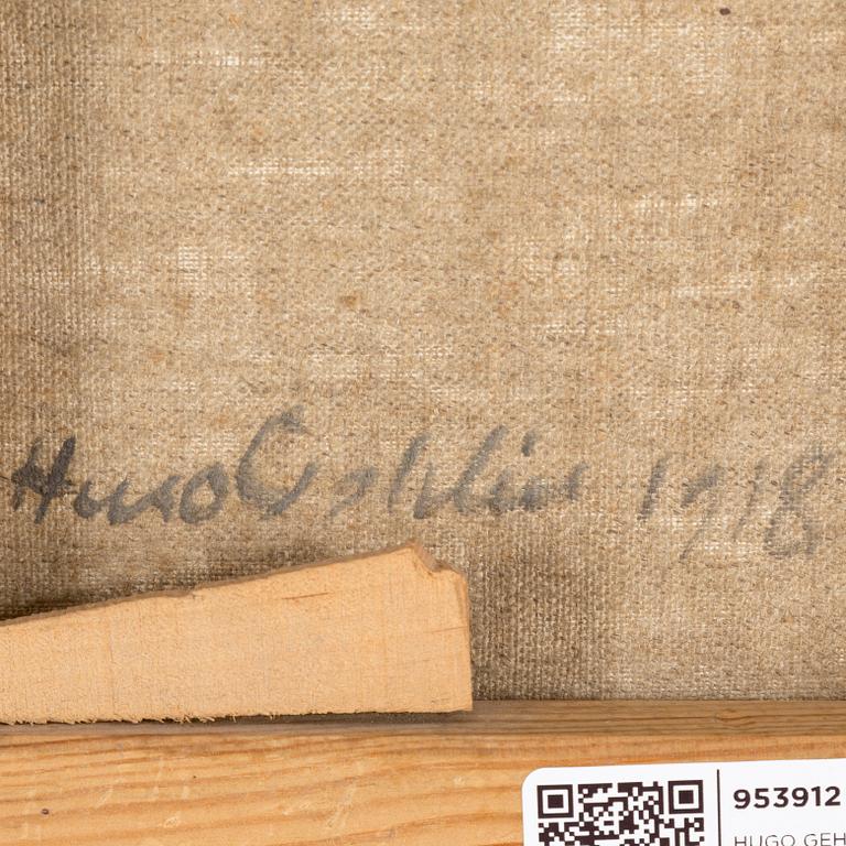 HUGO GEHLIN, oil on canvas, signed and dated 1918 verso.