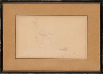 Gunnar Berndtson, a pencil drawing, unsigned, certificate a tergo.
