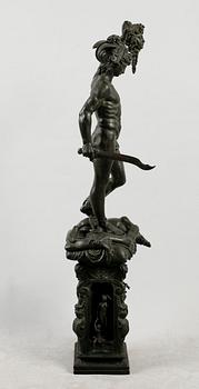 SKULPTUR, brons, efter Benvenuto Cellini, 1800-/1900-tal. H ca 95.
