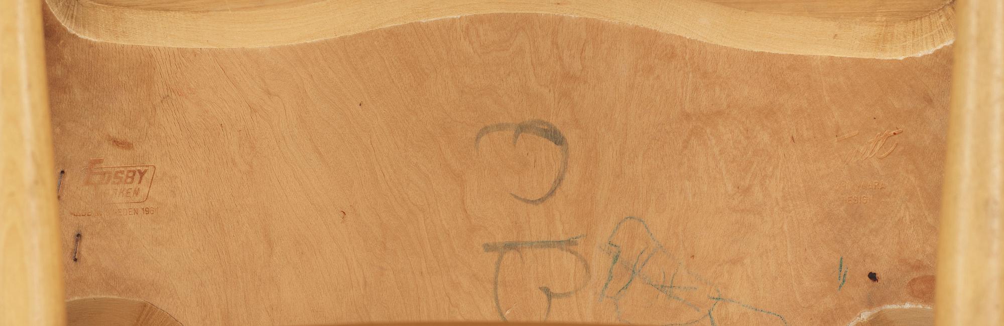 STOLAR, ett par, "Fanett", Ilmari Tapiovaara, Edsbyverken, 1900-talets mitt.