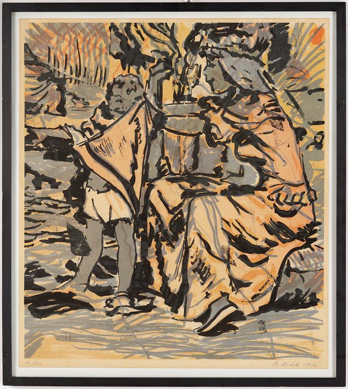 PER KIRKEBY, silcscreen in colours, 4, 1970, signed.