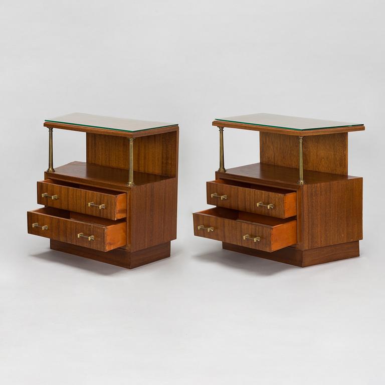 A pair of bed side tables, 1960s-70s.