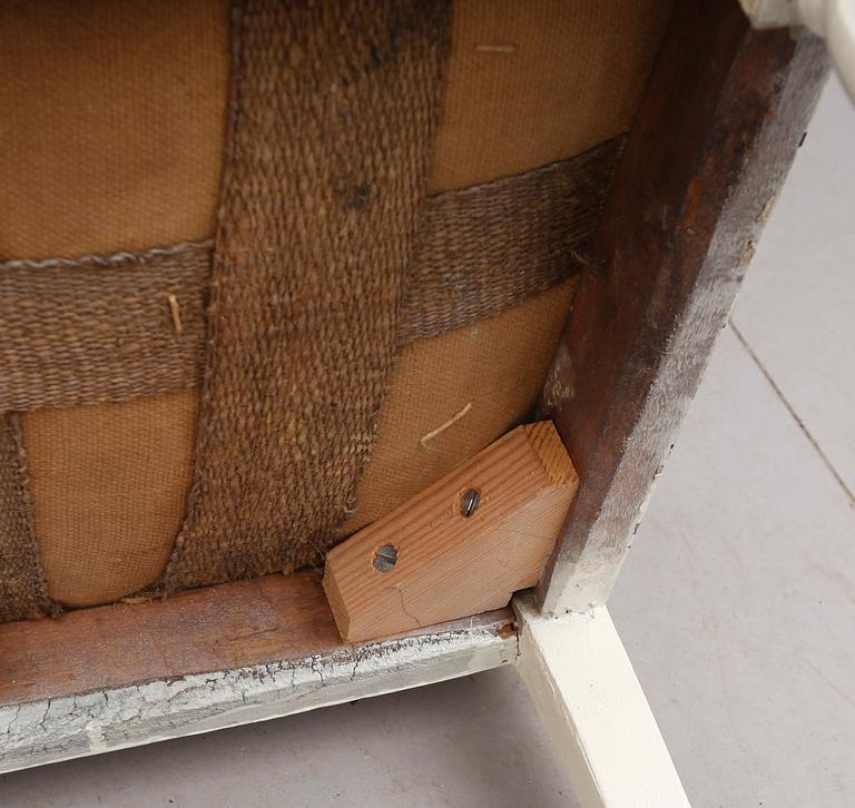 STOL SAMT TABURETT, gustavianska, 1700-/1800-tal.