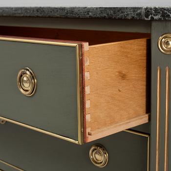 A painted Gustavian chest of drawers, mid 20th Century.