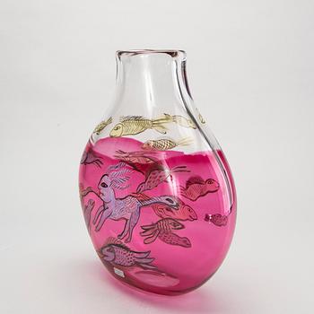 ULRICA HYDMAN-VALLIEN, a signed glass vase.