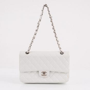 Chanel, a white caviar leather 'Double flap bag' 2012-2013.