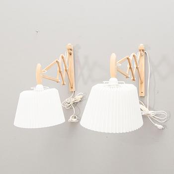 Le Klint, Scissor lamps / wall lamps, "224-6 / 17", a pair.