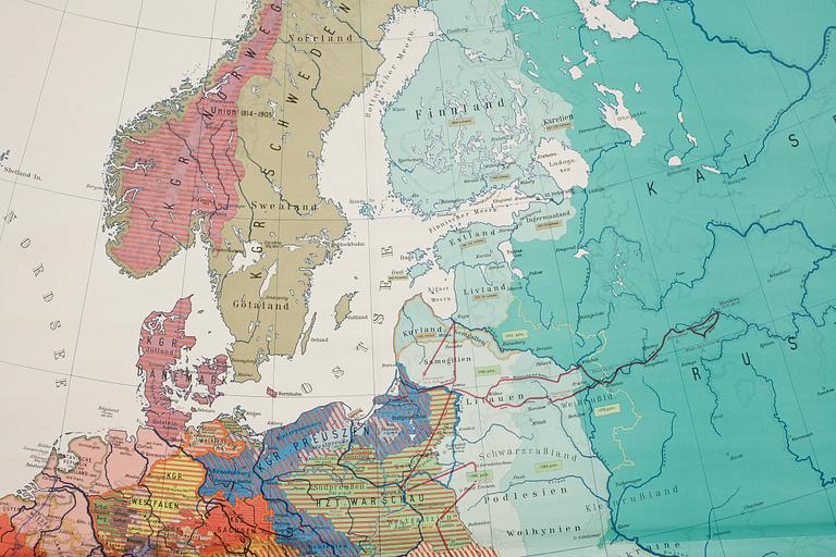 SKOLKARTA, "Europa under Napoleontiden", 1900-talets mitt.