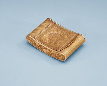 940. A Swiss 19th century gold snuff-box.
