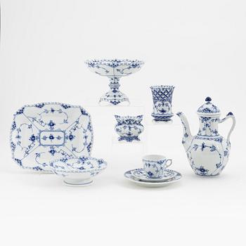 A 26 piece porcelain coffee service, full lace 'Musselmalet', Royal Copenhagen, Denmark.