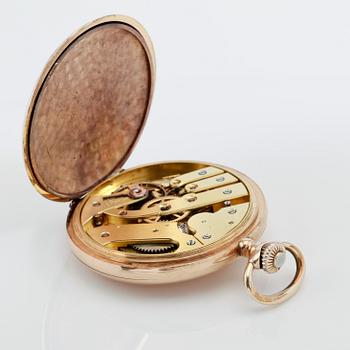 FICKUR, 14K guld, märkt JCM, J Cacame Robert, Schweiz, savonett, tidigt 1900-tal.