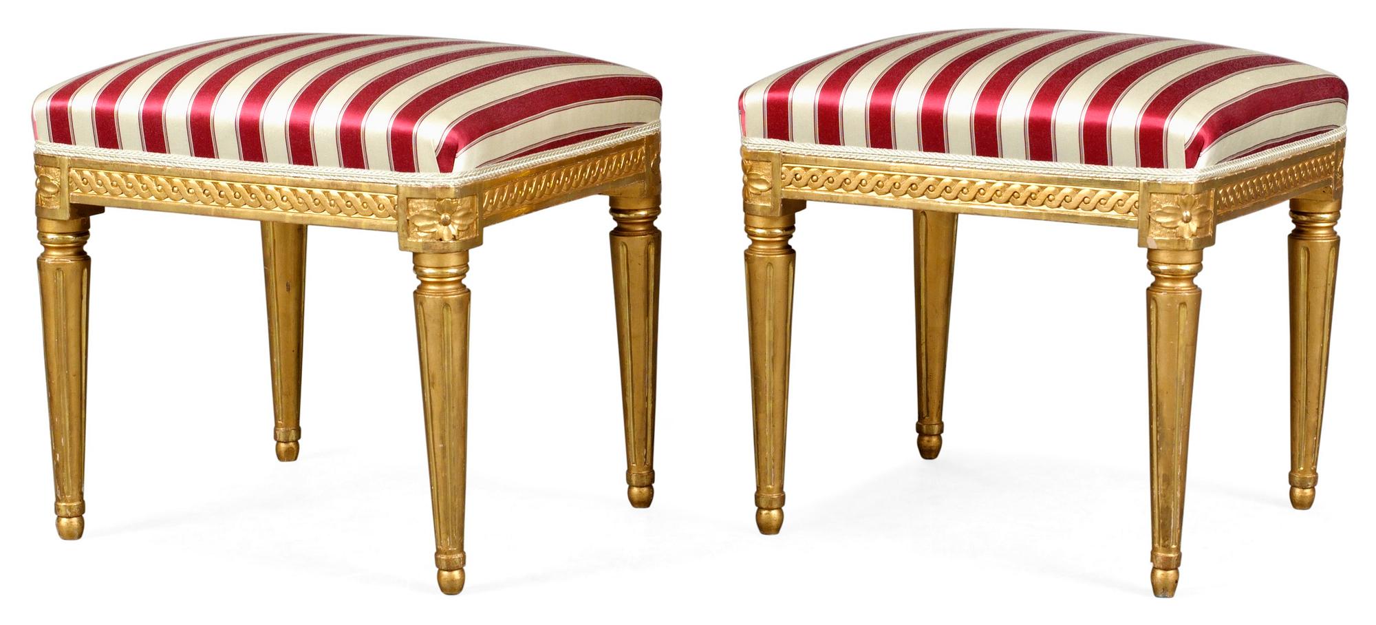 A pair of Gustavian stools by J. Lindgren.