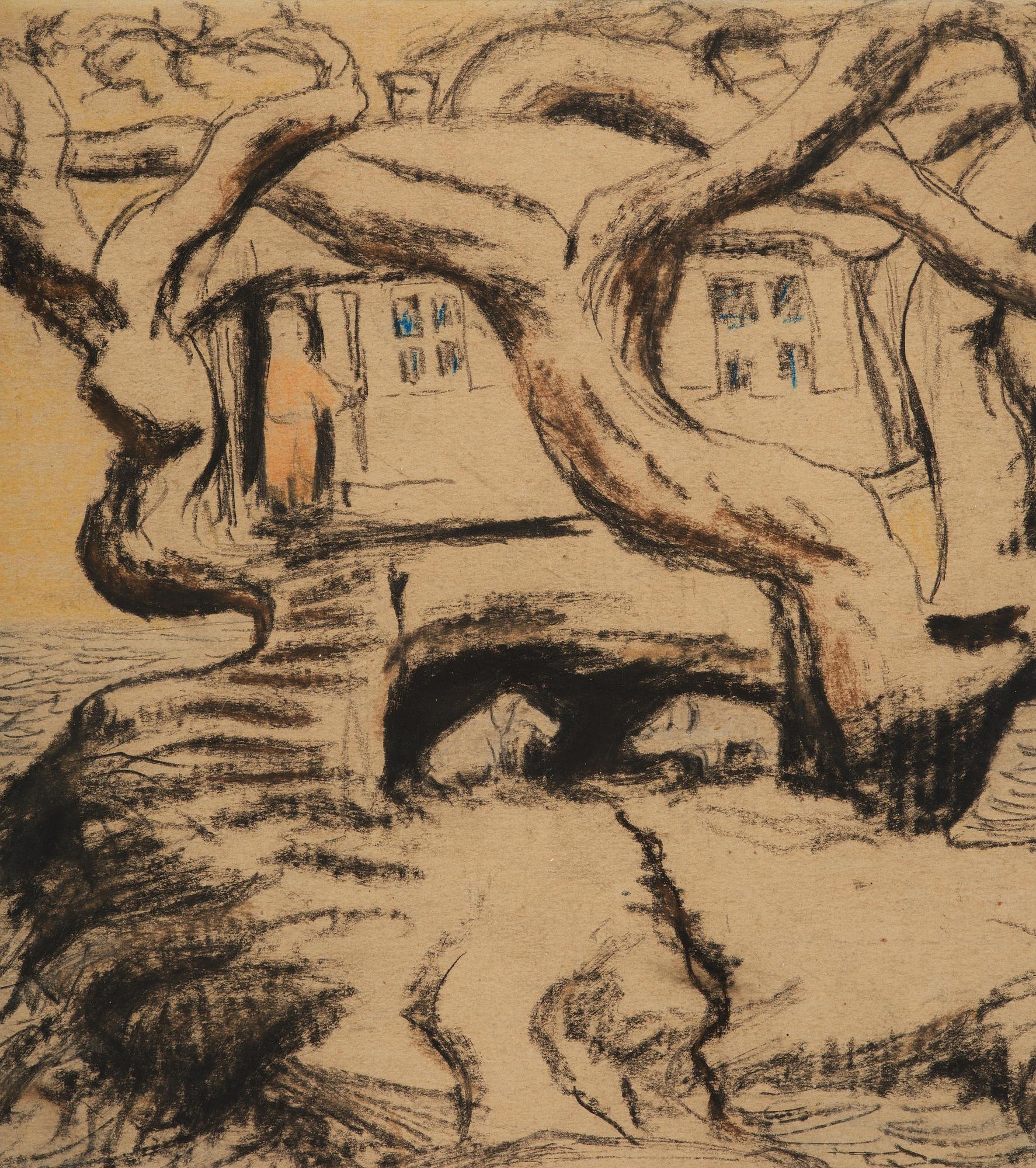 Carl Fredrik Hill, Treehouse with figure and animal.