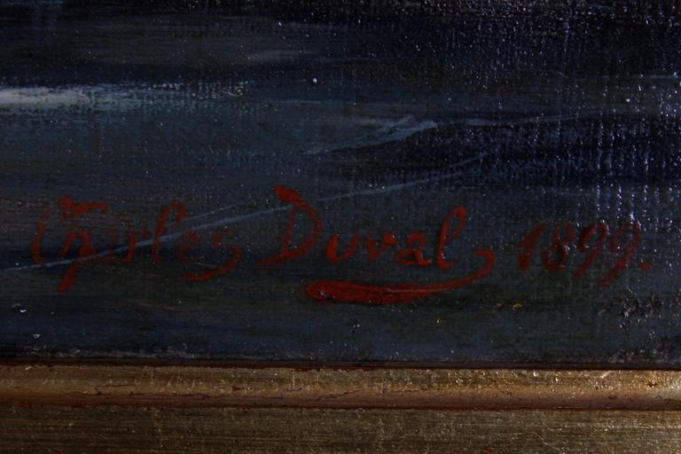 OKÄND KONSTNÄR. Olja på duk. Sign o dat Charles Duval 1899.