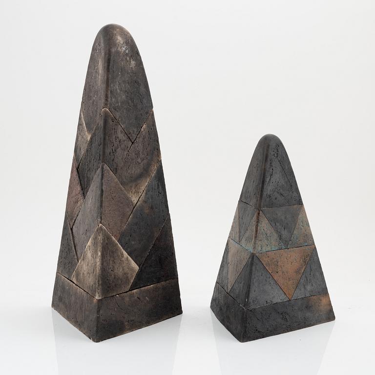 Anna Eilert, two earthenware sculptures, 1980's.