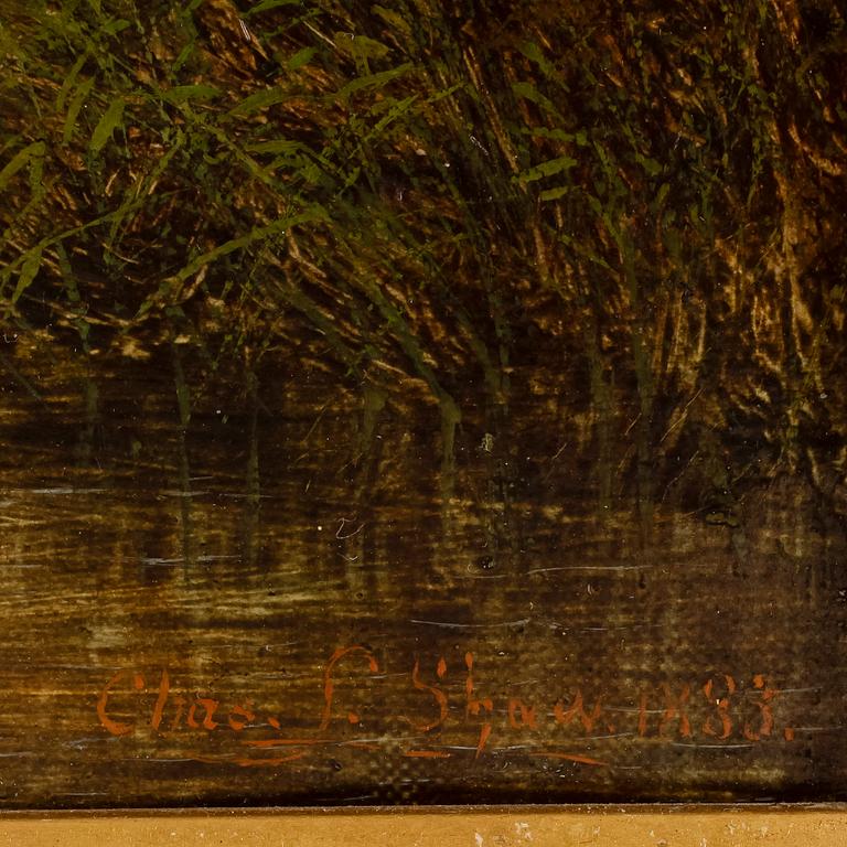 OKÄND KONSTNÄR, olja på duk, bär signatur Chas S. Shaw, 1883.